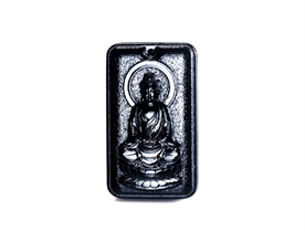 和田玉大日如来玉牌挂件墨玉玉牌挂件生肖本命佛