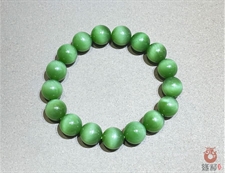 和田玉手串碧玉猫眼12mm手链幸福美满