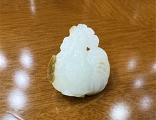 和田玉生肖鸡挂件白玉吊坠守信勤奋