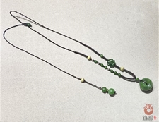 和田玉项链和田玉碧玉猫眼20mm珠项链