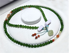 和田玉项链和田玉碧玉6mm珠项链