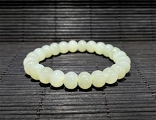 和田玉手串青白玉10mm鼓形珠手串