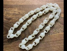 和田玉工艺项链和田玉白玉活环一体工艺项链