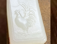 和田玉生肖鸡挂件吊坠白玉挂件吊坠鸣瑜破晦