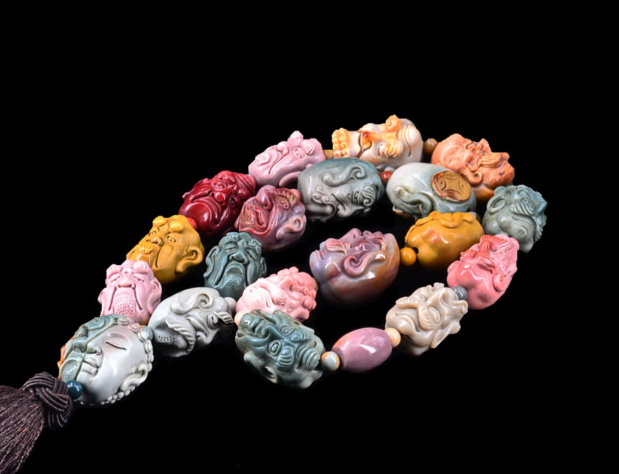 缘籽玛瑙18罗汉手串,选用纯天然缠丝上等玛瑙18罗汉,苏工大师雕刻,玛瑙