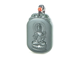 和田玉大势至菩萨玉牌挂件青玉玉牌挂件生肖本命佛