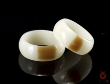 和田玉指环戒指糖羊脂玉吉祥平安内径20mm