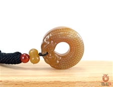 和田玉双龙护主平安扣玉佩挂件糖玉玉佩挂件平平安安