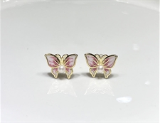 高保色合金珐琅彩绘珍珠4mm耳钉