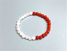 玛瑙手串天然红白玛瑙圆珠单圈手串6mm