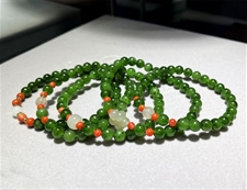 和田玉手串碧玉圆珠手链单圈6mm