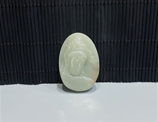 和田玉观音玉牌挂件糖青白玉籽料玉牌挂件辟邪保平安