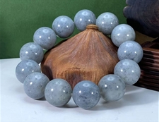 和田玉墨玉手串青花圆珠手串18mm
