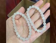 和田玉项链和田玉羊脂白玉8mm珠手串