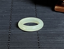 和田玉指环戒指青白玉戒指吉祥平安内径18mm
