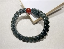 和田玉手串青玉龙鳞手串