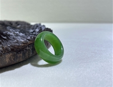 和田玉指环戒指碧玉吉祥平安内径13mm