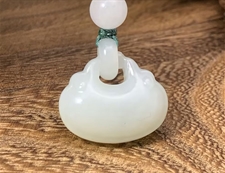 和田玉平安锁挂件吊坠羊脂白玉挂件吊坠辟邪平安