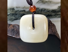 和田玉平安扣挂件吊坠糖白玉挂件吊坠平安幸福