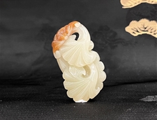 和田玉银杏叶挂件吊坠糖青白玉挂件吊坠吉祥健康