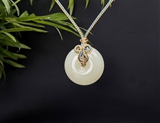 和田玉平安扣挂件吊坠青白玉挂件吊坠平平安安