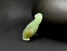 和田玉玉兰花挂件翠青挂件吉祥富贵