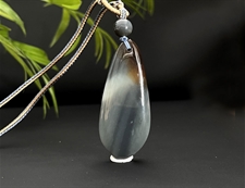 和田玉素面平安牌挂件吊坠墨玉挂件吊坠平安无事