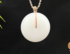 和田玉平安扣挂件吊坠羊脂玉挂件吊坠平平安安