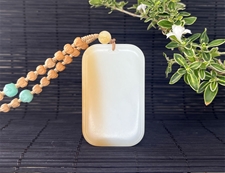 和田玉素面平安牌玉牌挂件糖羊脂玉玉牌挂件平安无事