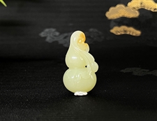 和田玉葫芦挂件福禄双全