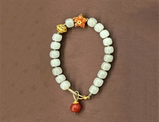 和田玉手串青白玉老型珠手串7mm