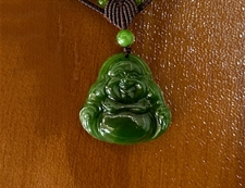 和田玉弥勒佛挂件吊坠碧玉挂件吊坠‌笑口常开